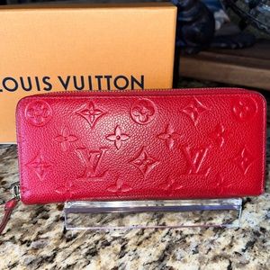 BEAUTIFUL Louis Vuitton Red Empreinte Clemence Wallet